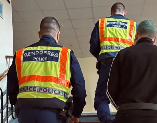 Rendőrök kísérik a bűnözőt a rács mögé